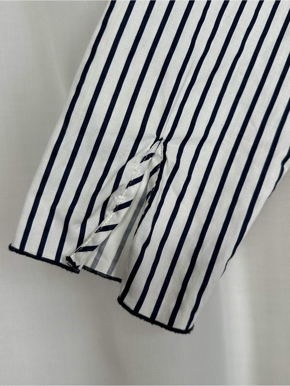Zara Basic Striped High Low Tunic Button Front Blouse Shirt Size L Blue White - Picture 8 of 14